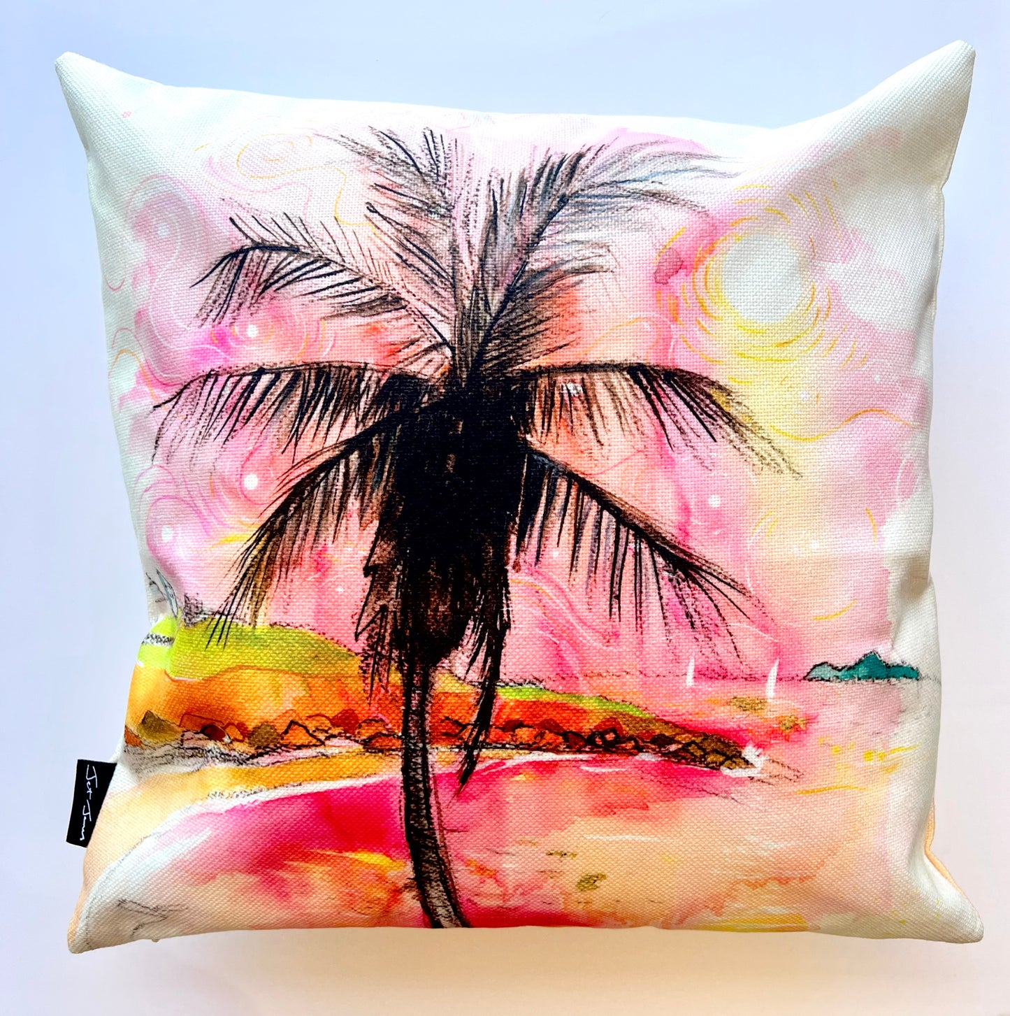 Pink Palm Cushion Cover