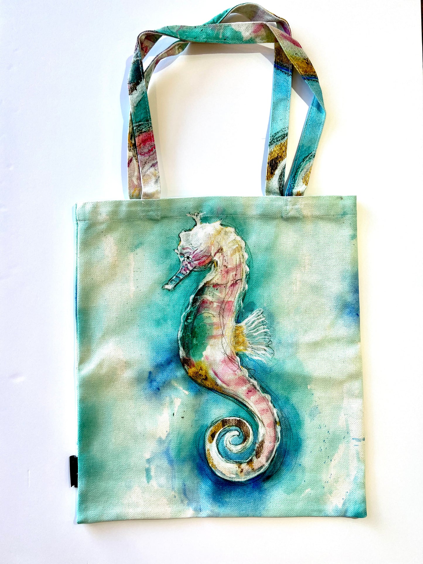 Pink Seahorse Tote Bag