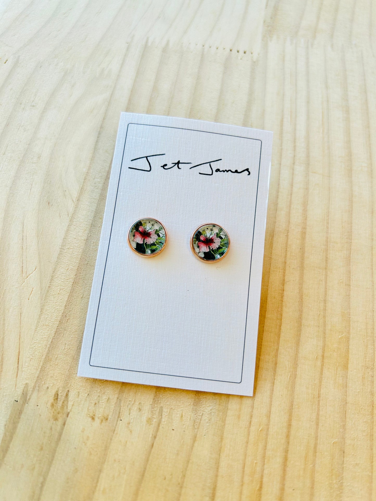 Stud Earrings - Hibiscus