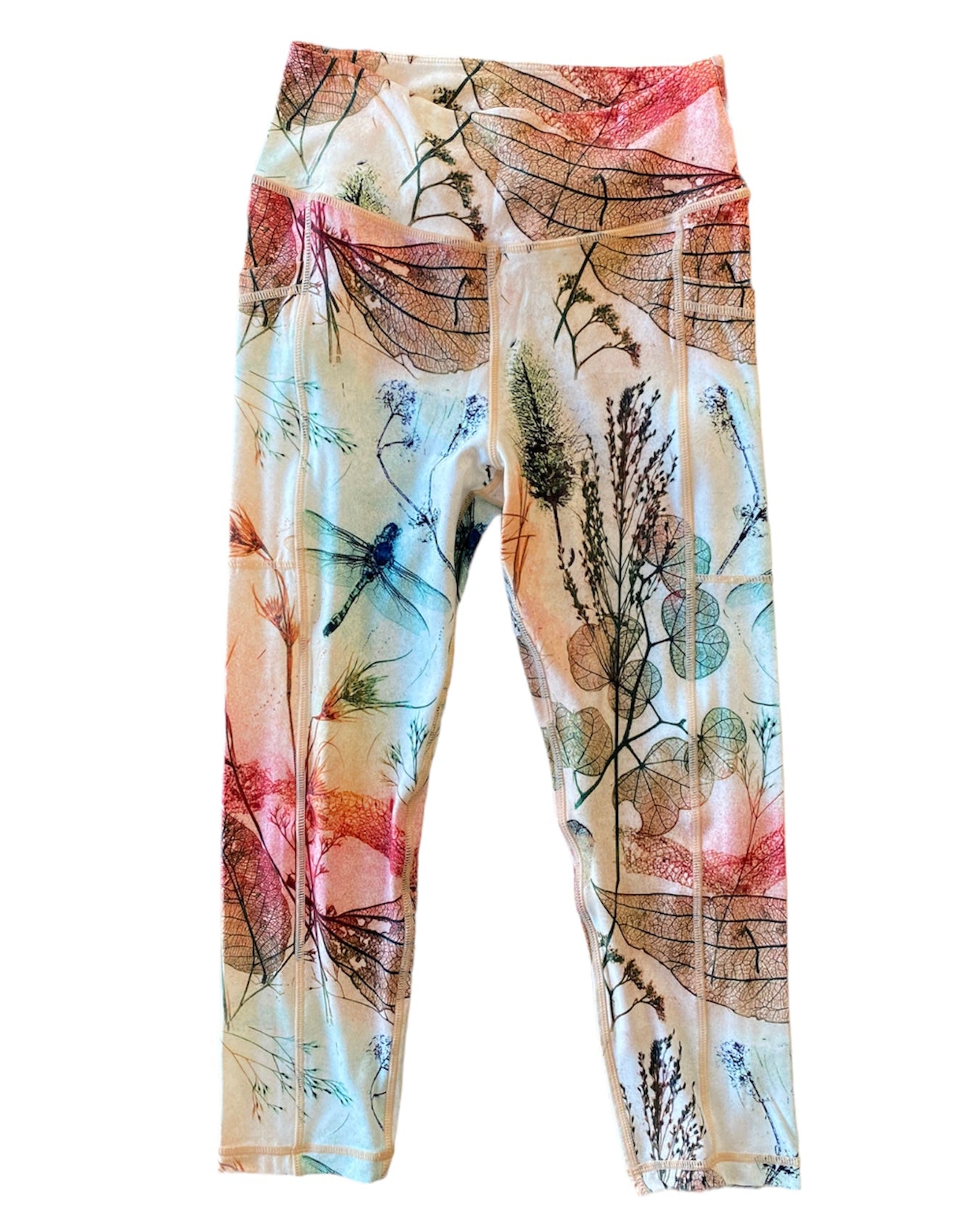 Evolution and Creation Leggings Womens X-LARGE Floral Pink Printer